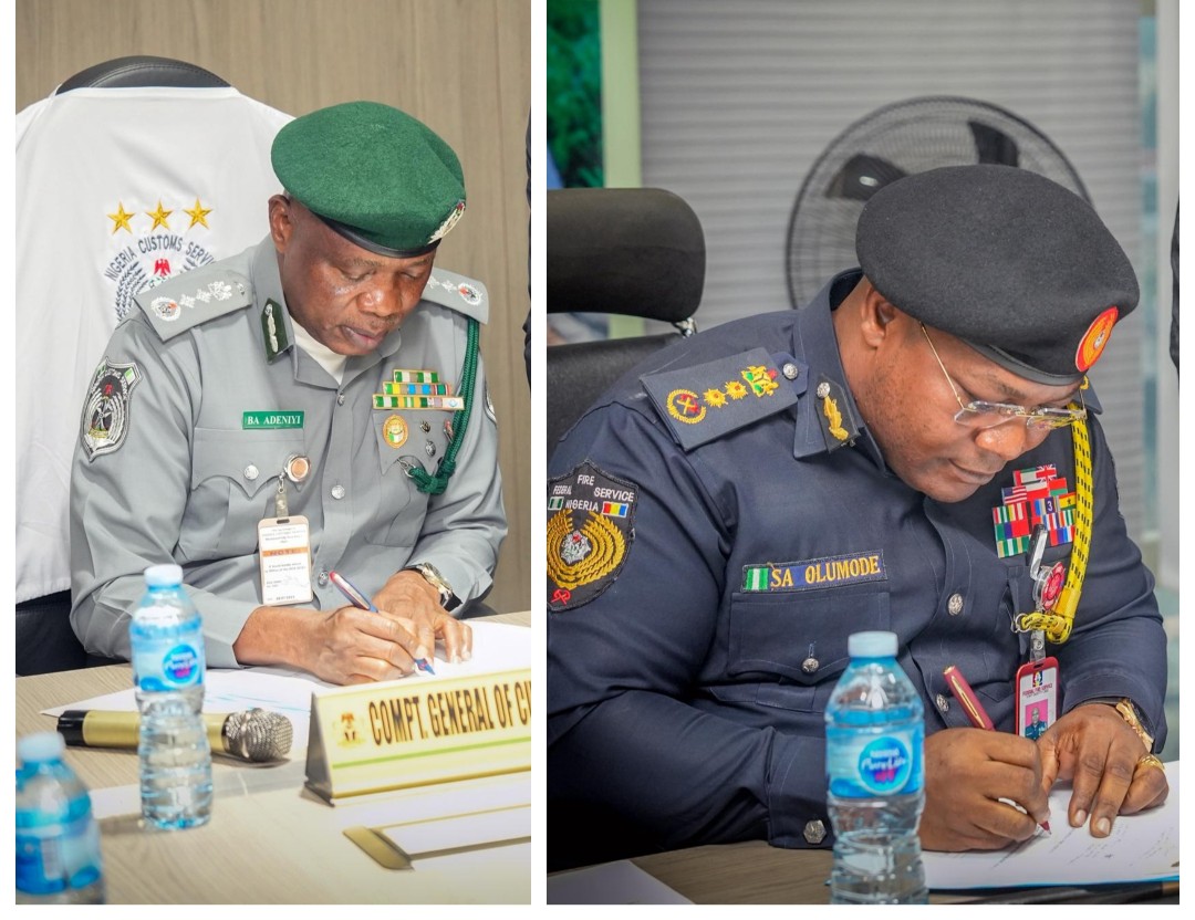NCS and Federal Fire Service leadership at MoU signing
