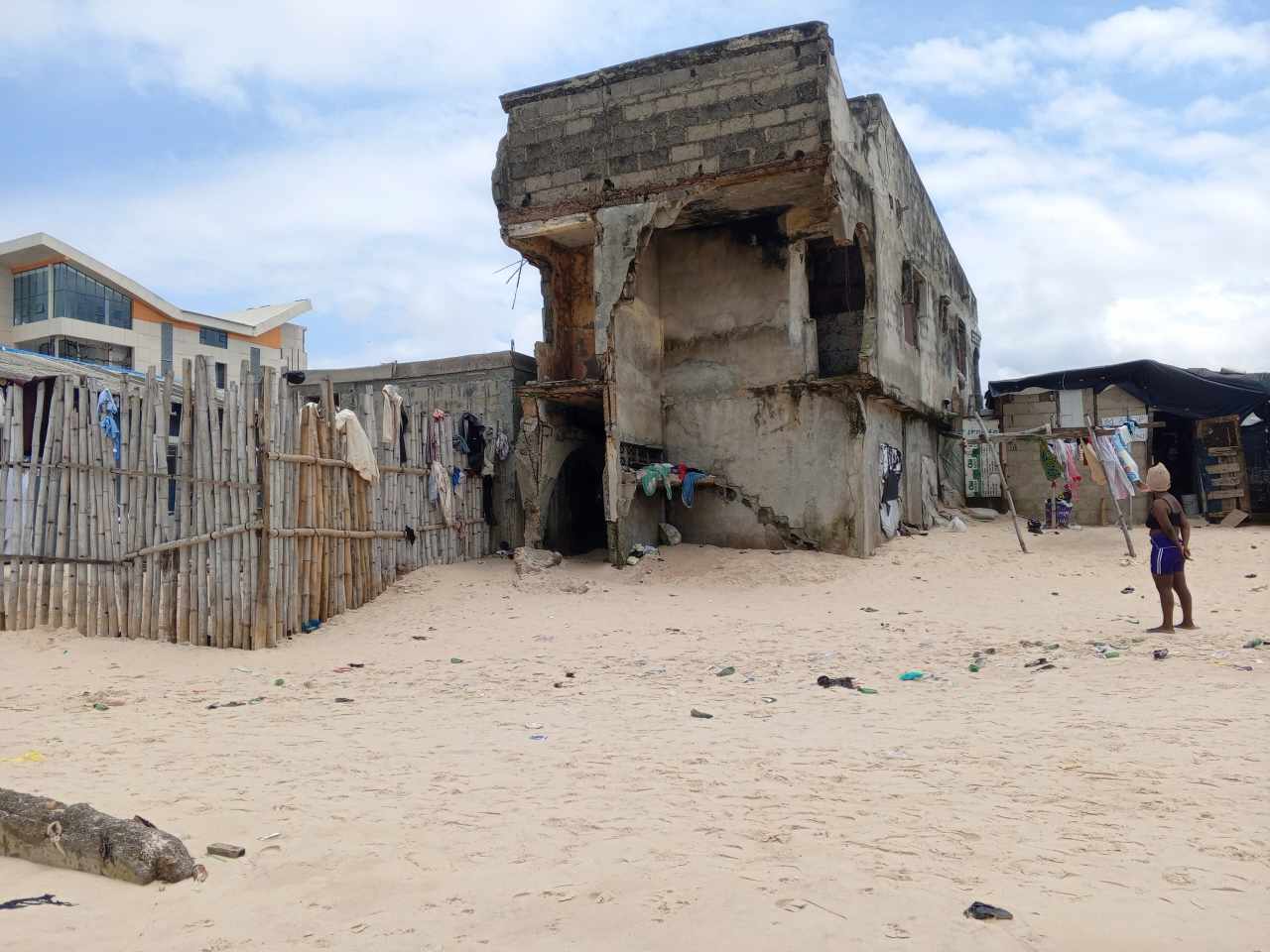 Remains of a damaged or abandoned building